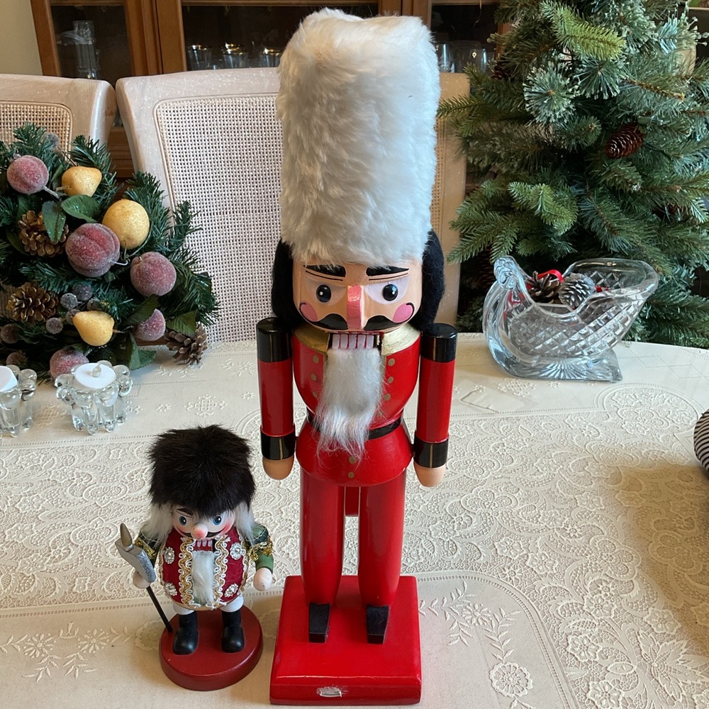 Nutcracker 16” Soldier & 7” Guard Wood Vtg 90’s (see more Nutcrack…